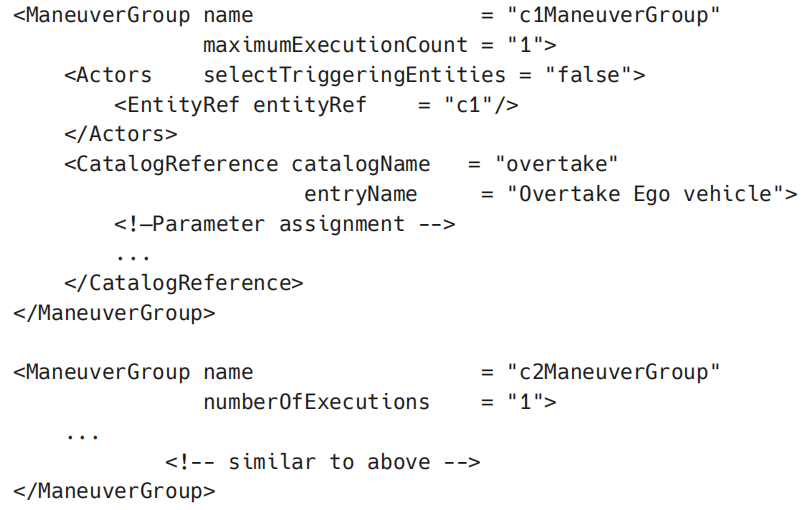 ManeuverGroup XML 代码